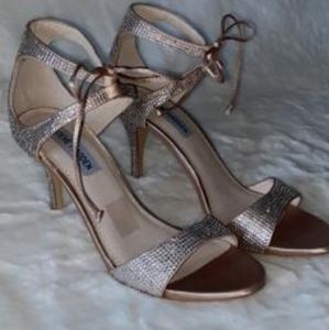 Steve Madden Women's Rhinestone Champagne colored Sandals Size 7.5